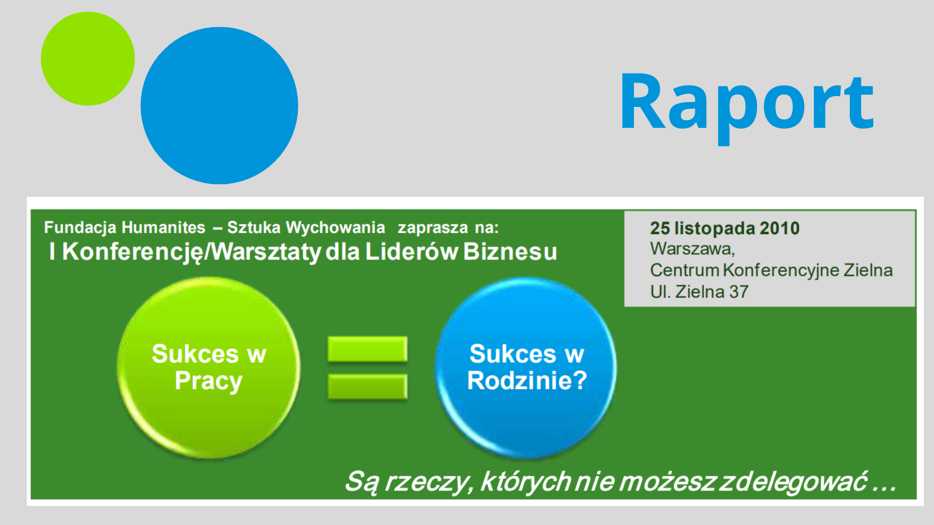 Raport z I Konferencji dla Liderów Biznesu