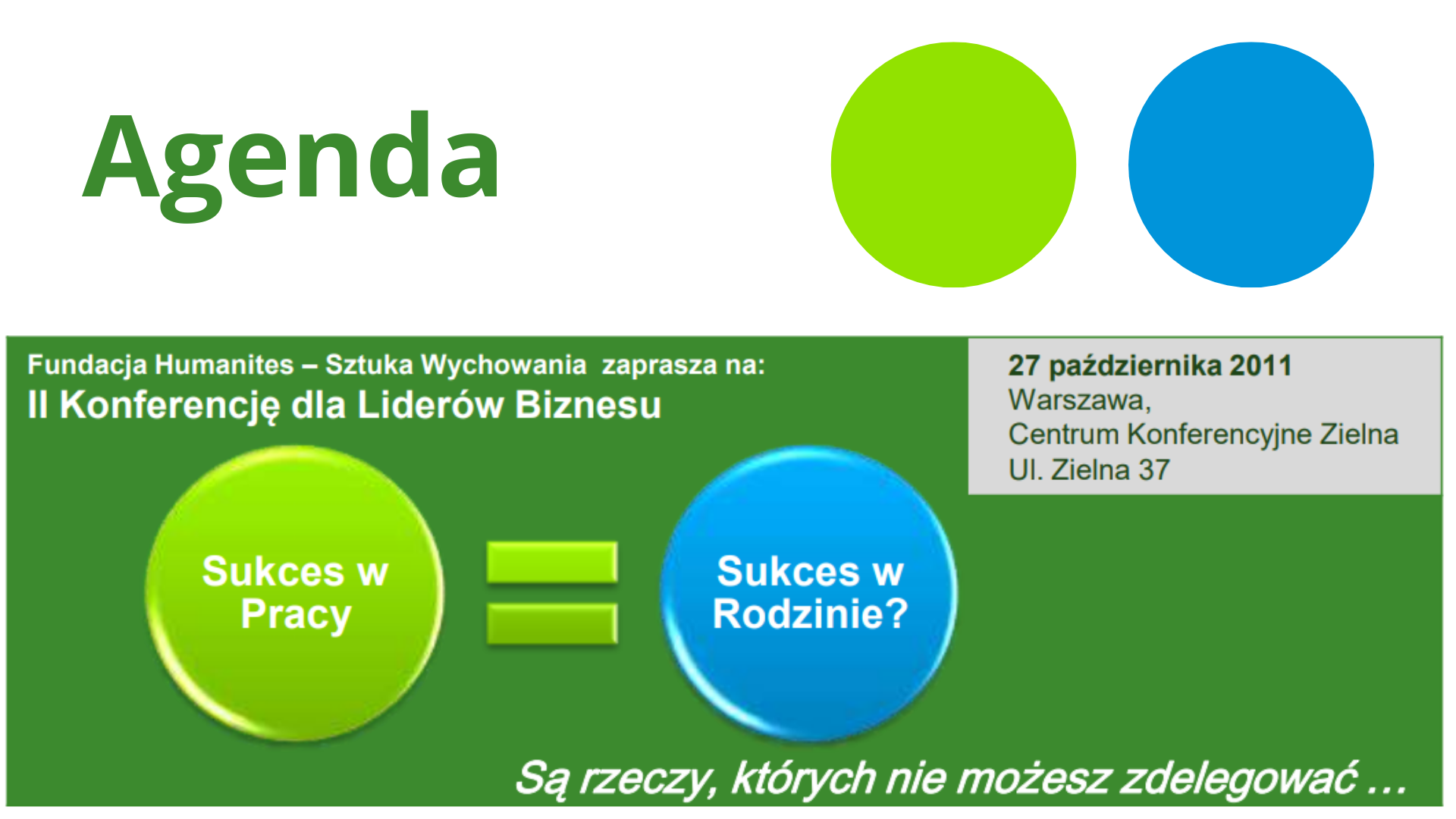 Agenda z II Konferencji dla Liderów Biznesu